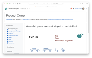 Product Owner e-learning voorbeeld