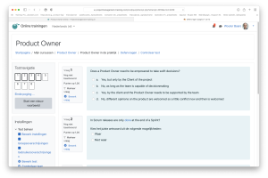 Product Owner e-learning voorbeeld examen