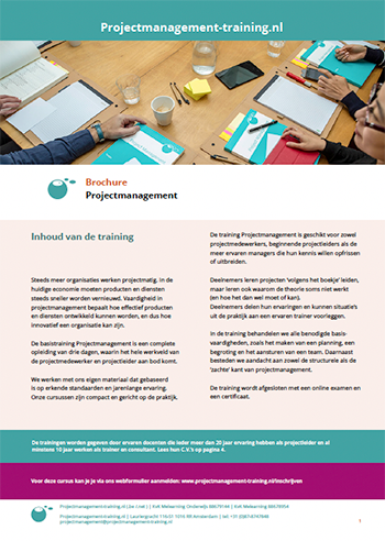 Brochure Projectmanagement training